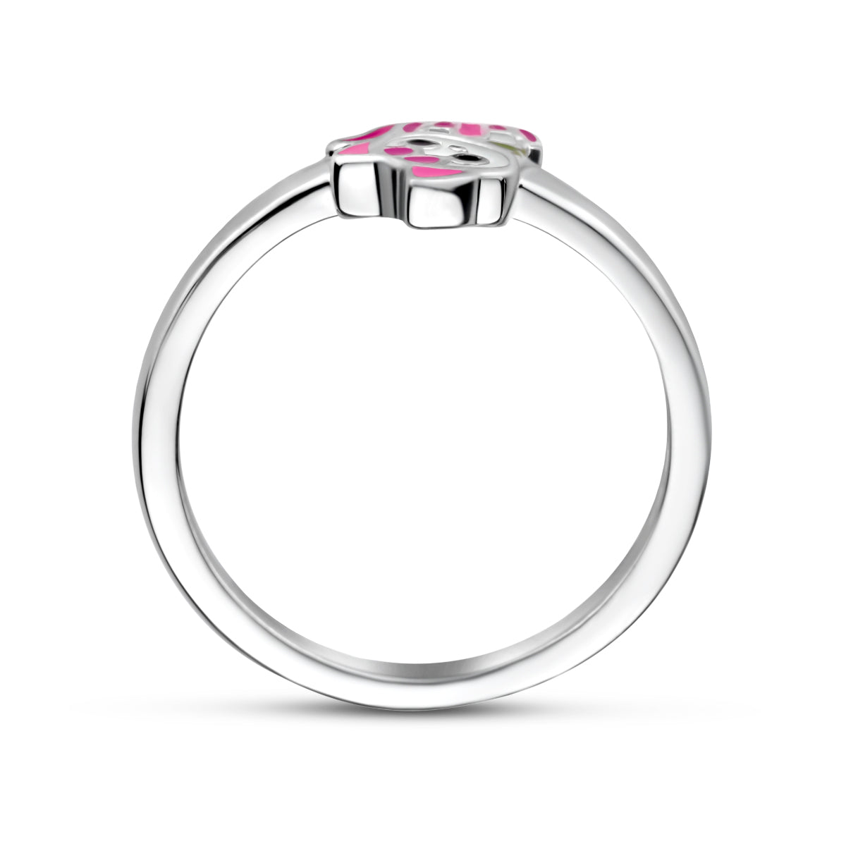 ring emaille poes zilver gerhodineerd