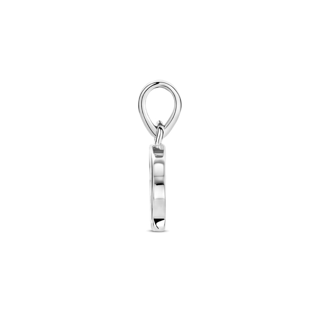Anhänger Emaille Hund 14 mm Silber rhodiniert