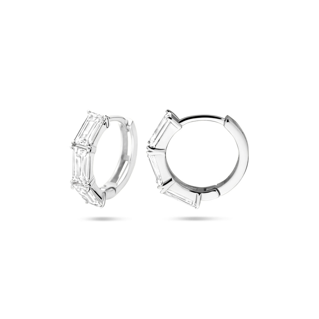 klapoorringen zirkonia 15,5 mm zilver gerhodineerd