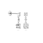 Ohrhänger Zirkonia 18 mm silber rhodiniert