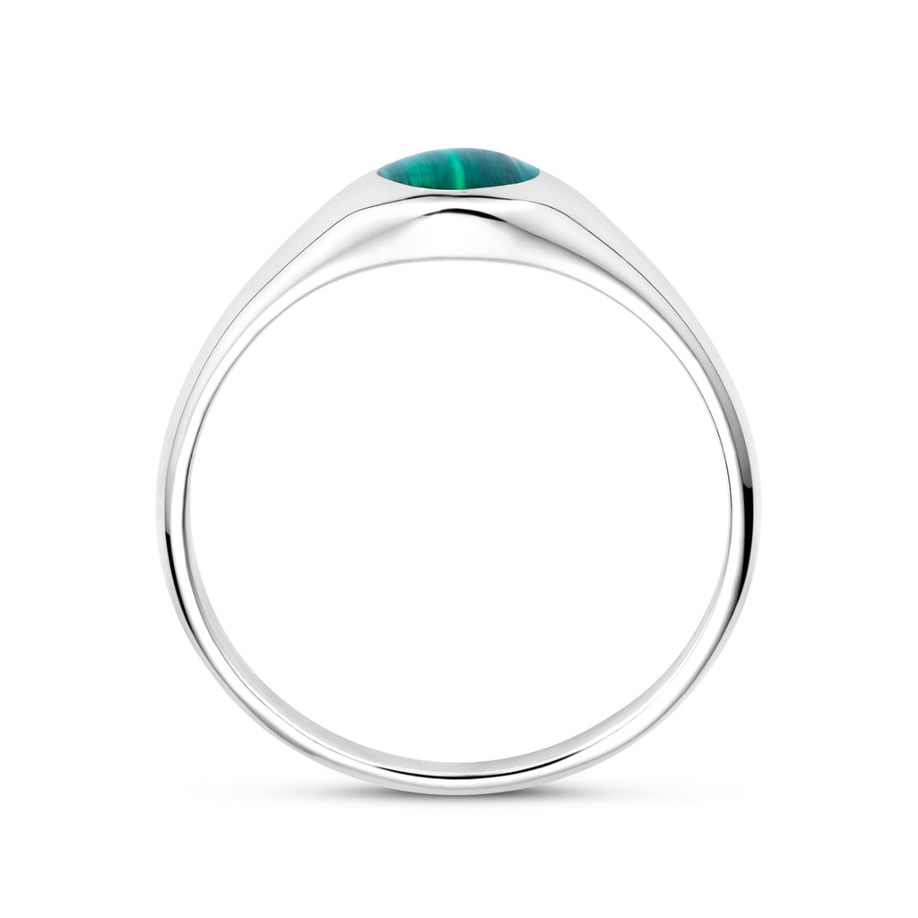 Ring Malachit rhodiniertes Silber