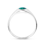 Ring Malachit rhodiniertes Silber