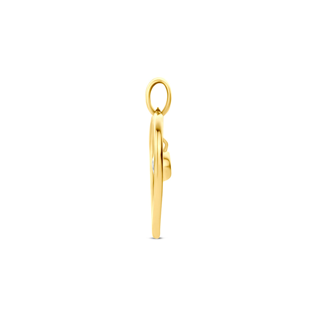 9k hanger hart zirkonia 13 mm 9K geel