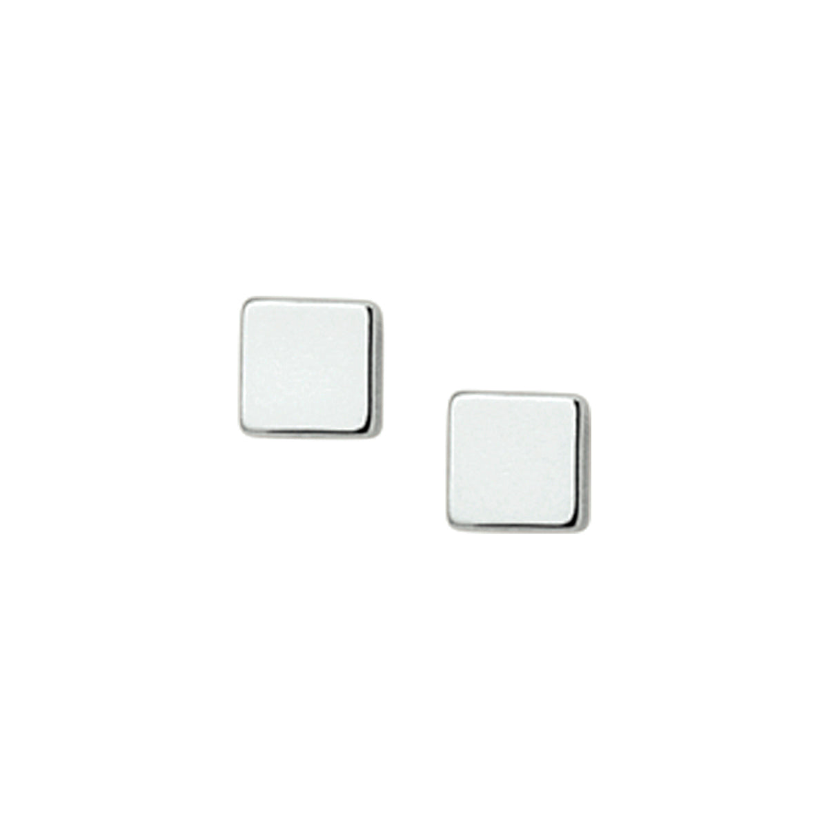 Quadratische silberne rhodinierte Ohrstecker
