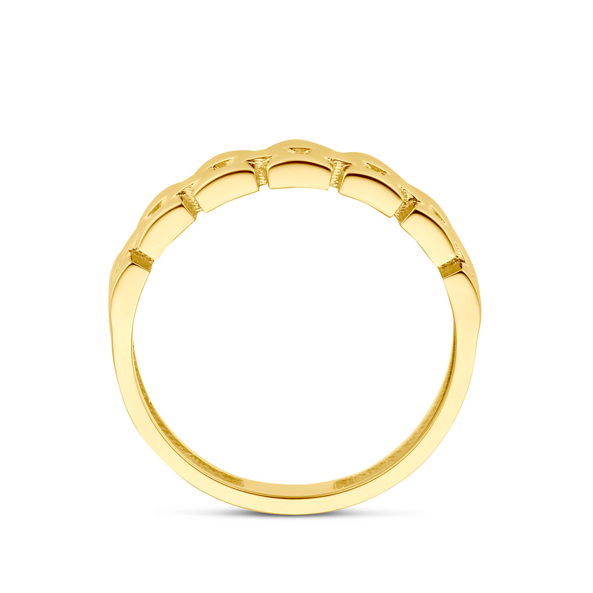 ring schakel 14K geelgoud - schakelmotief