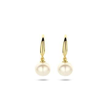 9k oorhangers parel franse haak 18 mm 9K geel