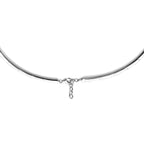 collier zirkonia 42 + 3 cm zilver gerhodineerd