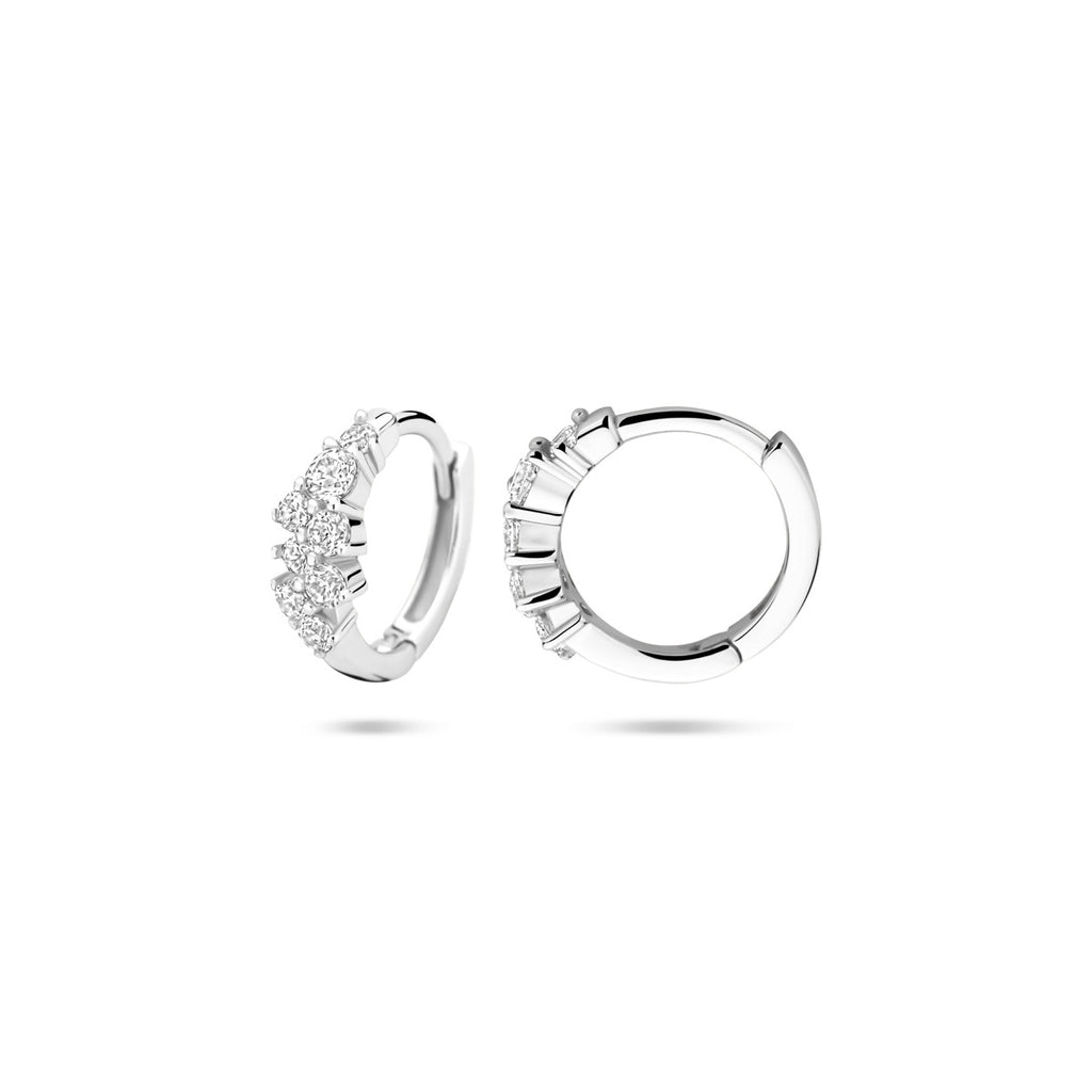 klapoorringen zirkonia 13 mm zilver gerhodineerd