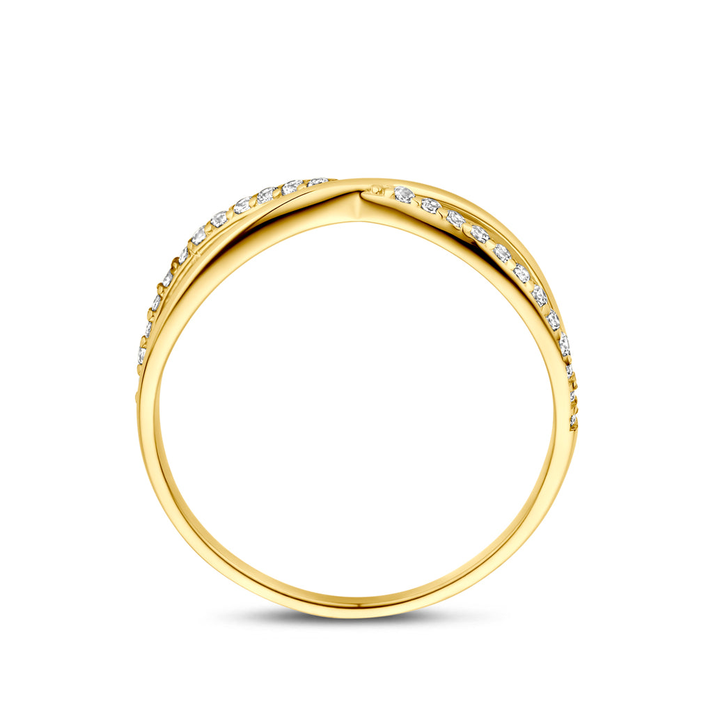ring zirkonia 14K geelgoud