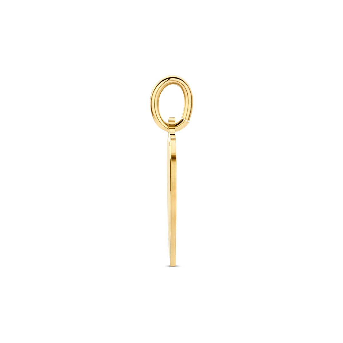 Gravuranhänger Herz matt diamantiert 14K Gelbgold