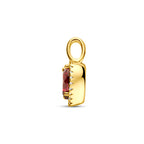 hanger hartje roze rhodoliet en diamant 0.06ct h si 13 mm 14K geelgoud