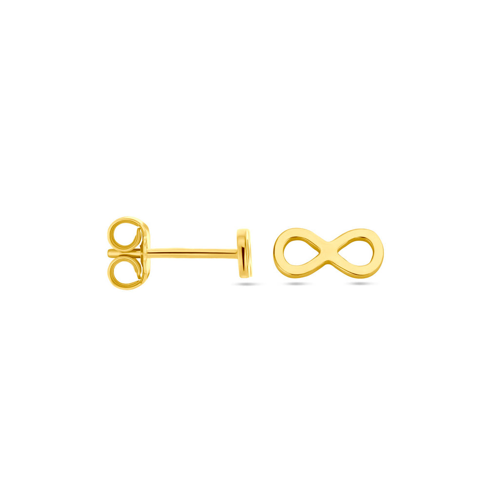 Infinity-Ohrstecker 1 Mikron Silber vergoldet (gelb)