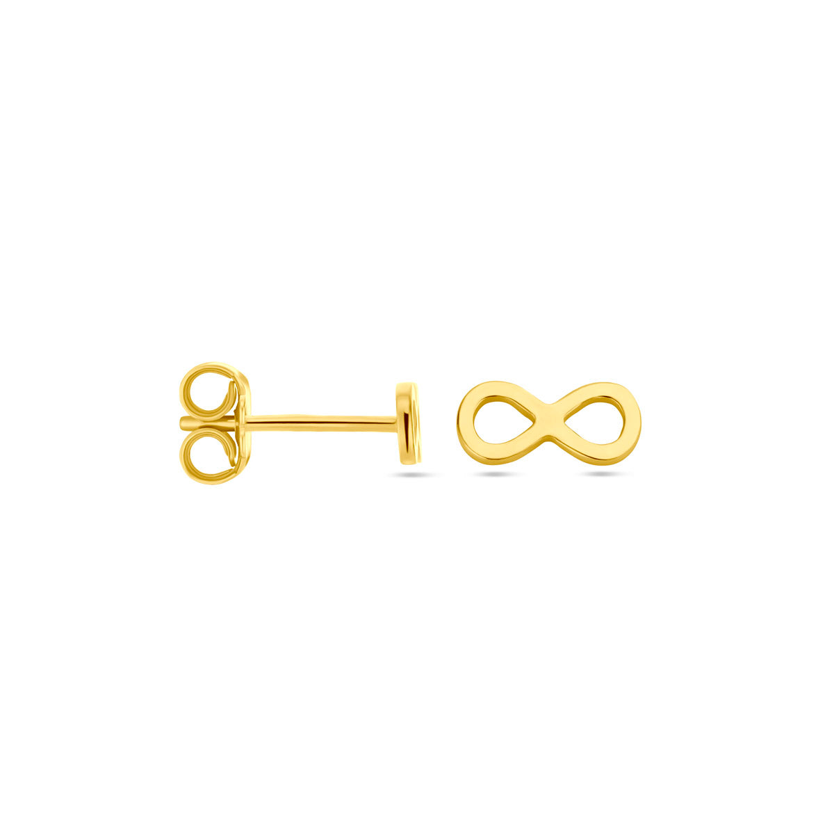 Infinity-Ohrstecker 1 Mikron Silber vergoldet (gelb)