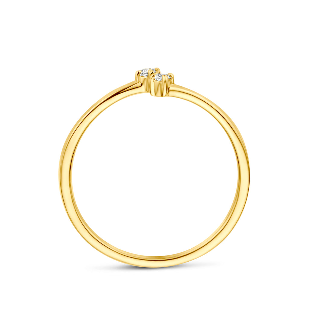 ring diamant 0.05ct h si 14K geelgoud