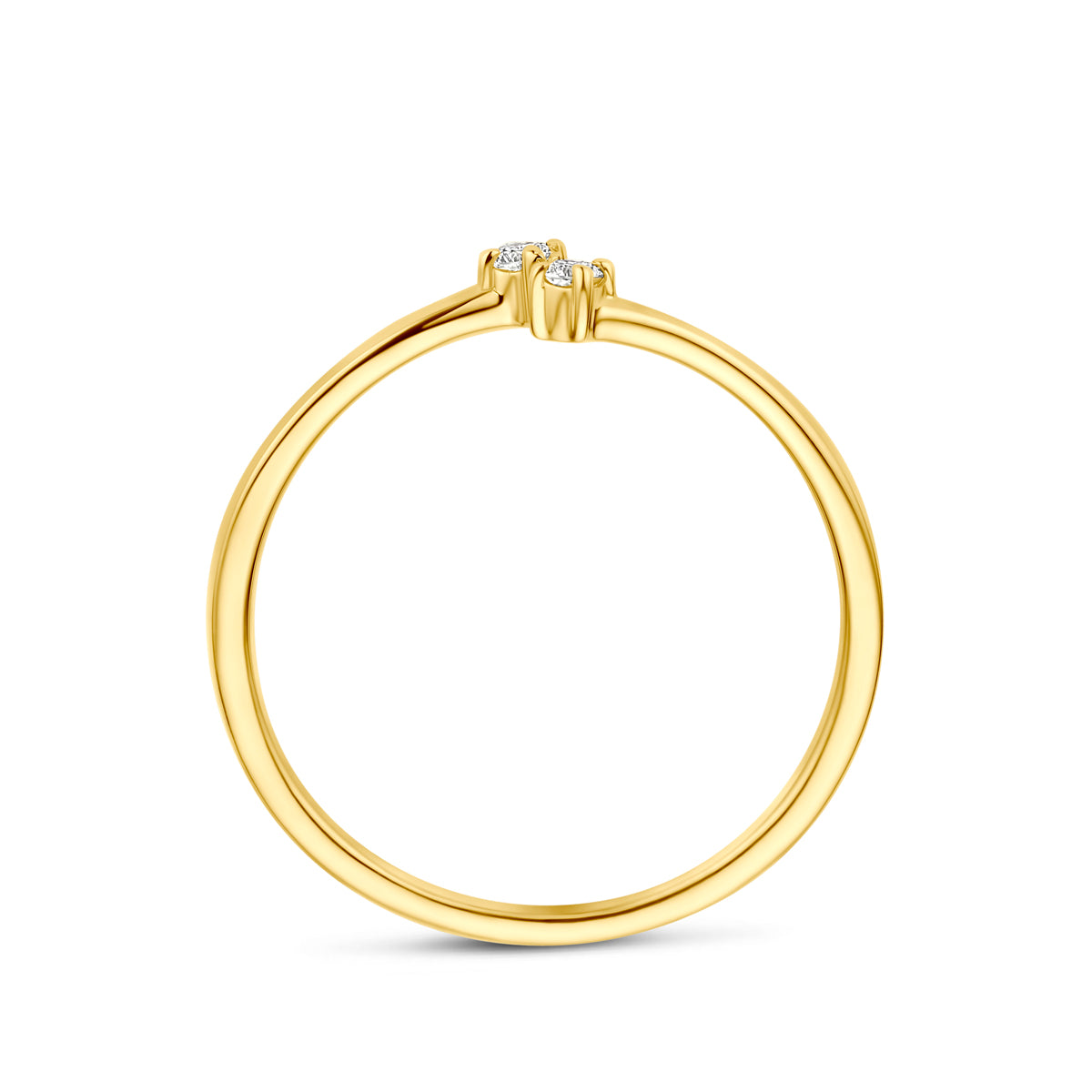 ring diamant 0.05ct h si 14K geelgoud