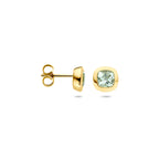 oorknoppen groen amethist 7,5 mm 14K geelgoud