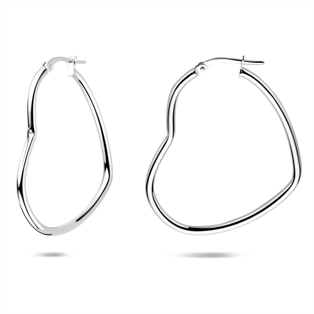 oorringen hartje 35,5 mm zilver gerhodineerd