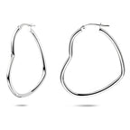 oorringen hartje 35,5 mm zilver gerhodineerd