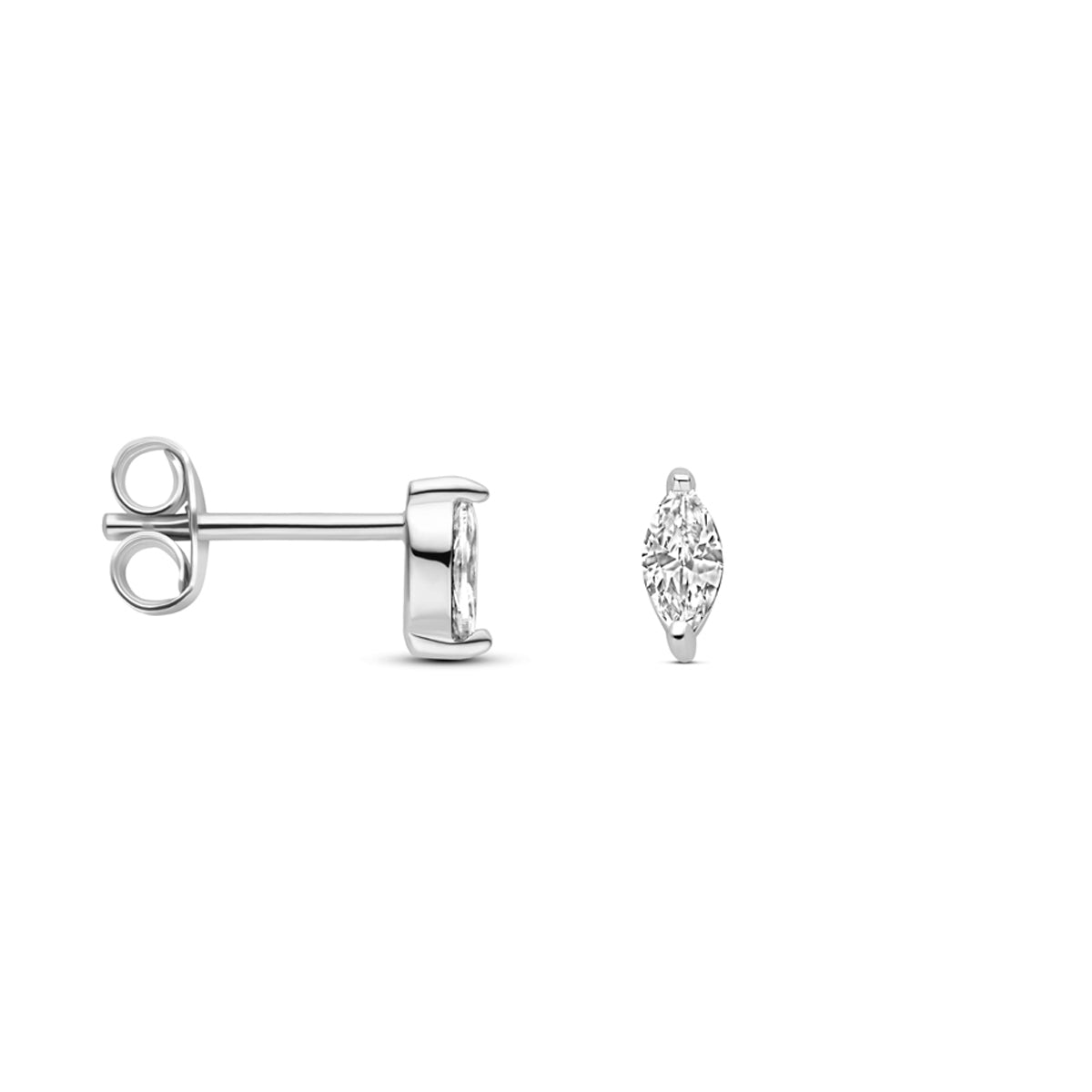 oorknoppen zirkonia 6 mm zilver gerhodineerd