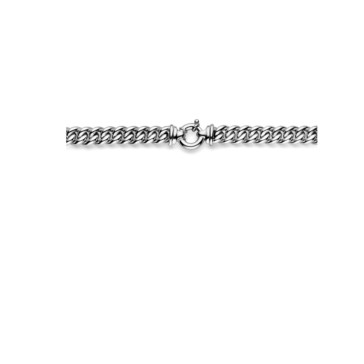 collier gourmette 10,6 mm  43 cm met groot veerslot zilver gerhodineerd