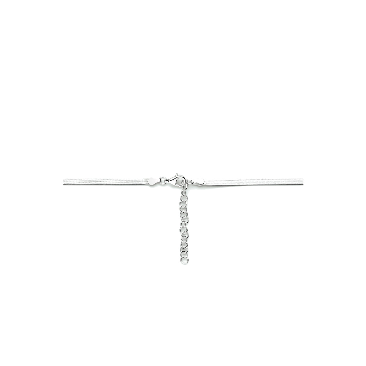 Halskette Schlange flach 3,3 mm 40 + 5 cm Silber rhodiniert