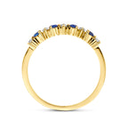 ring blauw saffier en diamant 0.08ct h si 14K geelgoud