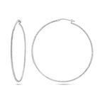oorringen 1,5 mm ronde buis gediamanteerd zilver gerhodineerd
