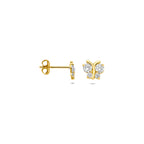 Ohrstecker Schmetterling Zirkonia 14K Gelbgold