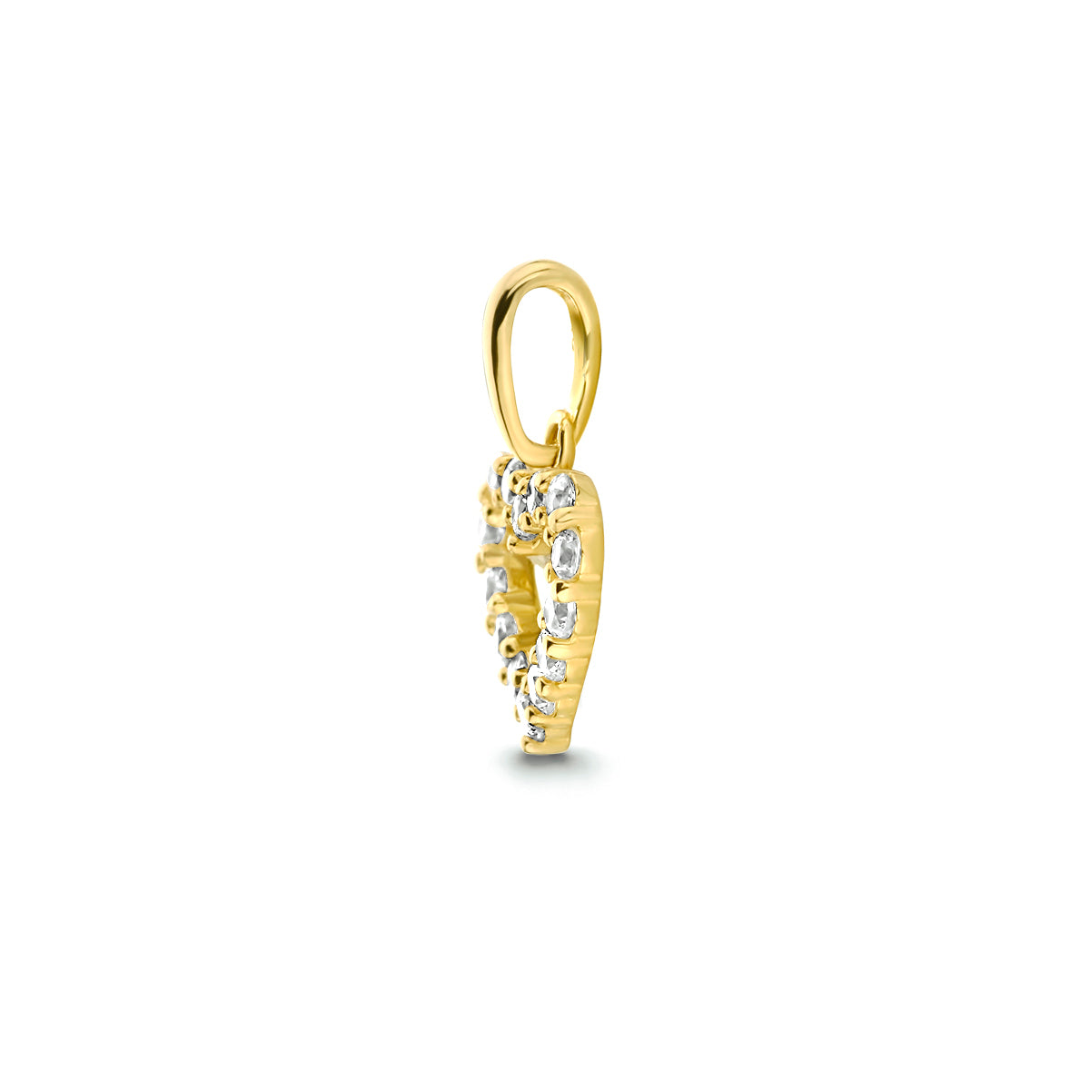 hanger hart zirkonia 8 mm 14K geelgoud