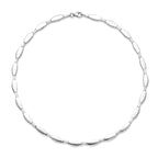 Halskette, Halsreif, 5,5 mm, 43 cm, Poly/Silber matt, rhodiniert