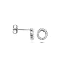 Ohrstecker Zirkonia 8 mm Silber rhodiniert