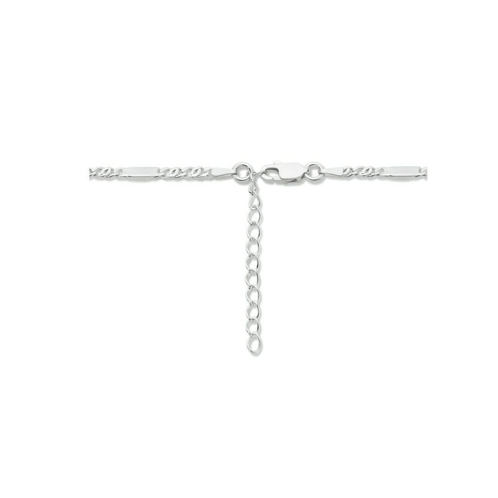 collier valkenoog met tussenstuk 2,4 mm 40 + 4 cm zilver gerhodineerd