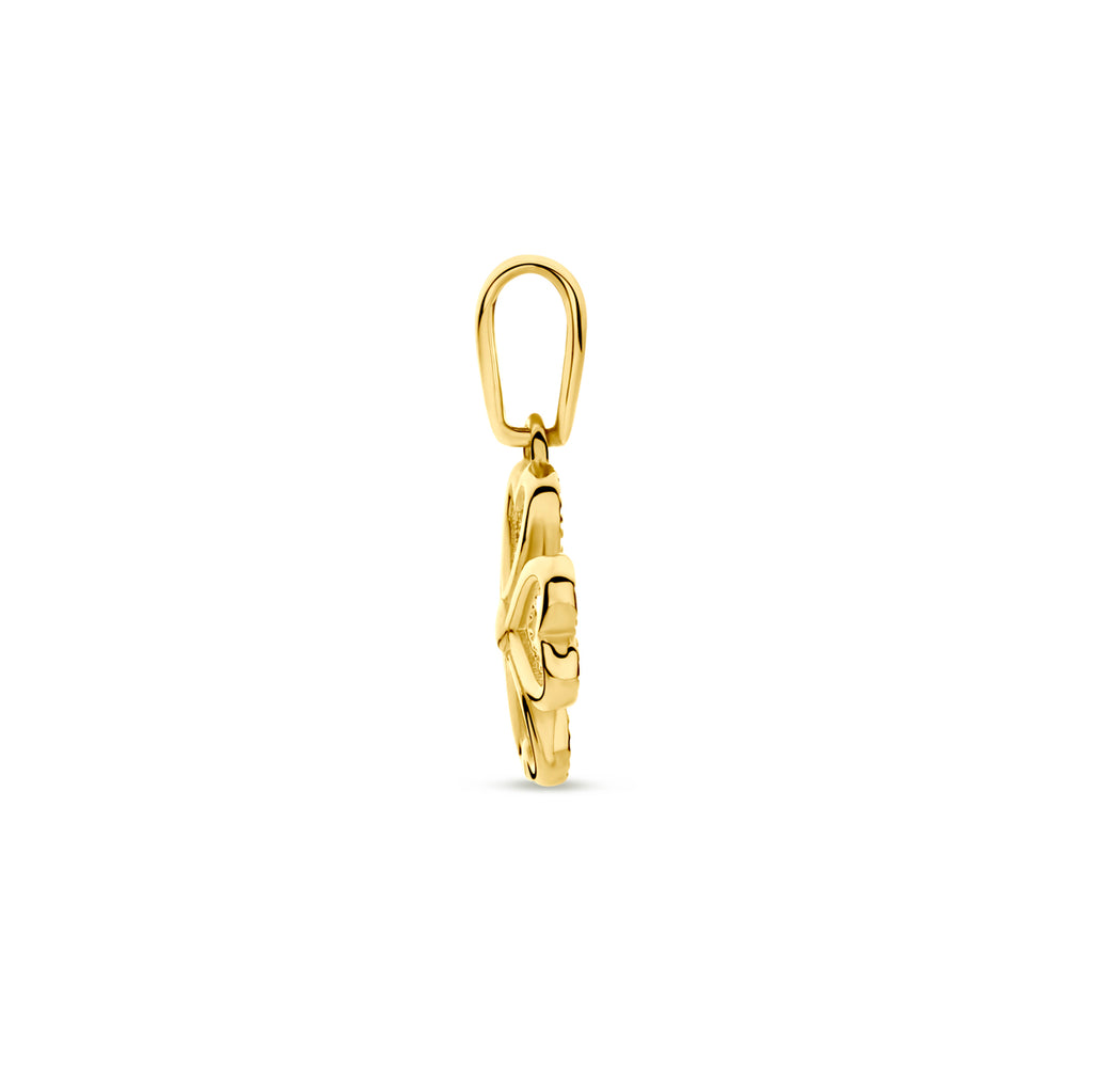 hanger klavertje 9,5 mm 14K geelgoud