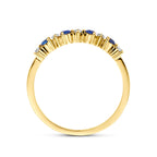 ring blauw saffier en diamant 0.08ct h si 14K geelgoud