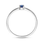 Ring mit Geburtsstein Saphir September Silber rhodiniert