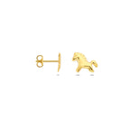 9k oorknoppen paard 6,5 mm 9K geel