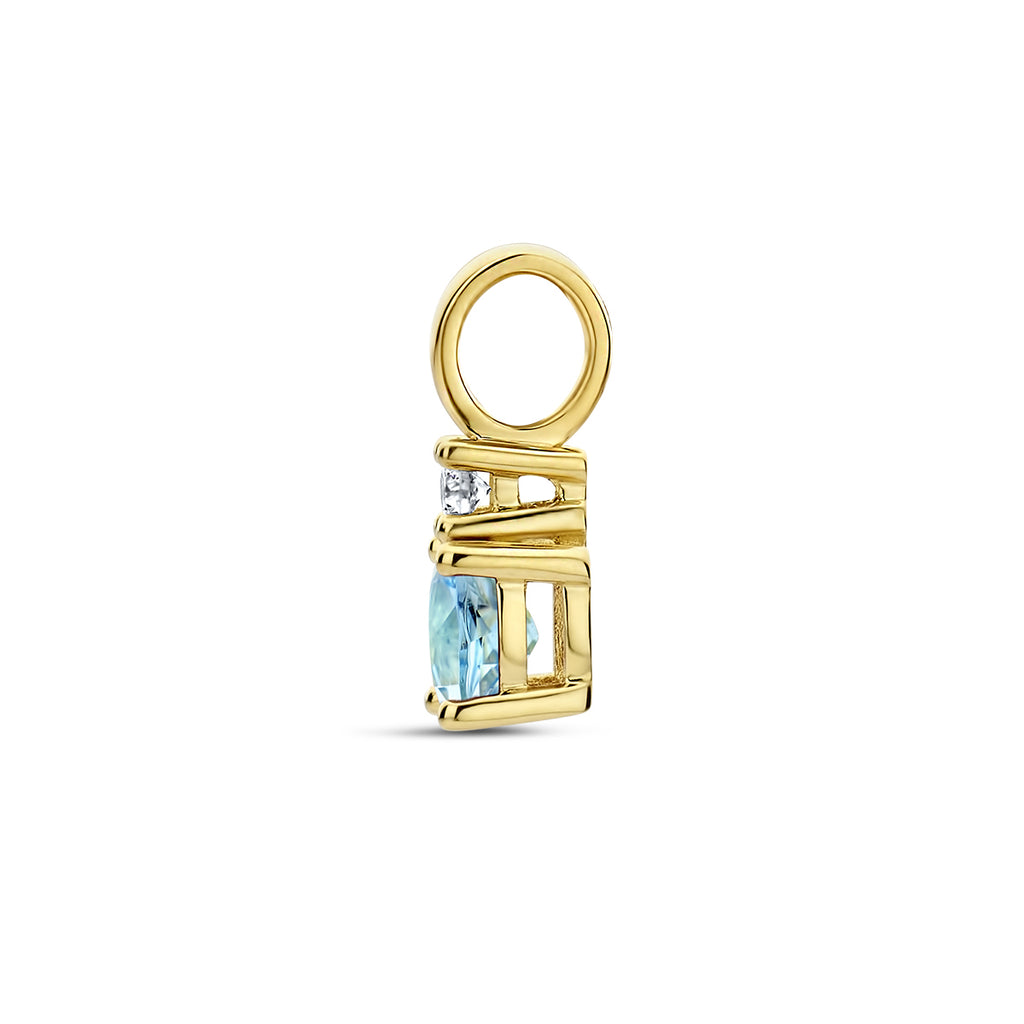 Anhänger mit Geburtsstein und Diamant 0,02 ct H P1 14 K Gelbgold