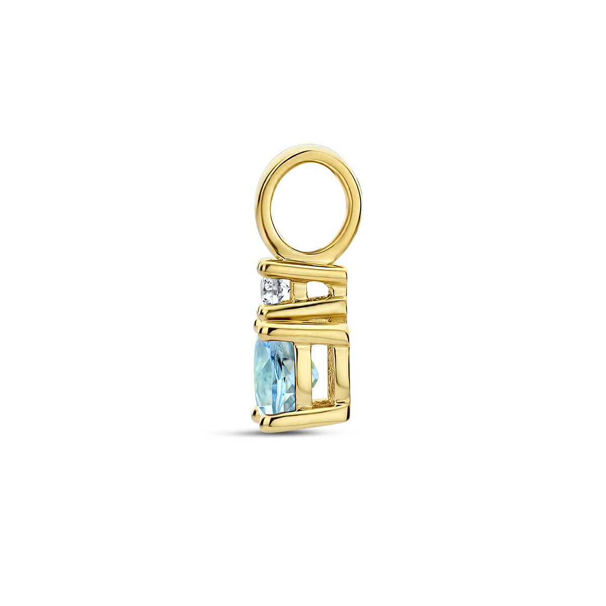 Anhänger mit Geburtsstein und Diamant 0,02 ct H P1 14 K Gelbgold