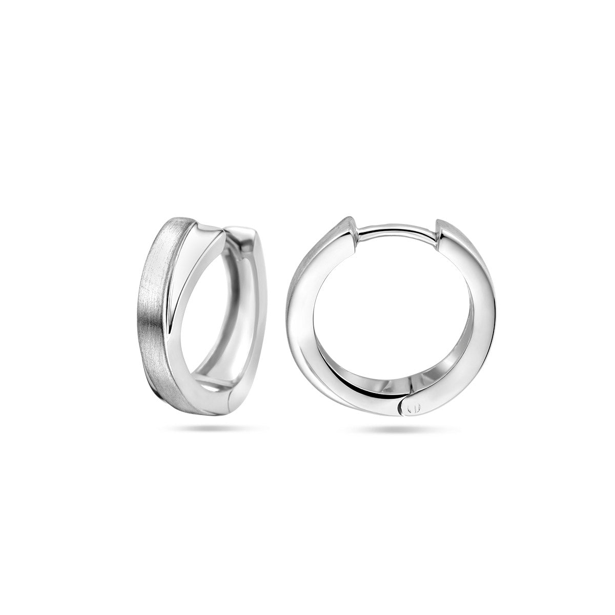 Klappcreolen poliert/matt 14 mm Sterlingsilber