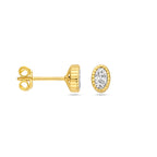 Ohrstecker Zirkonia 6 mm 14K Gelbgold