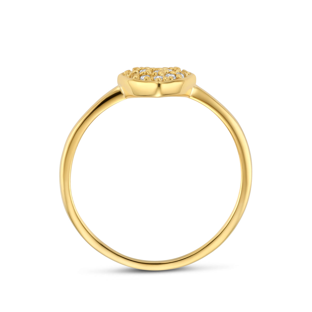 ring hartje diamant 0.10ct h si 14K geelgoud