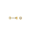 Ohrstecker Zirkonia 4 mm 14K Gelbgold