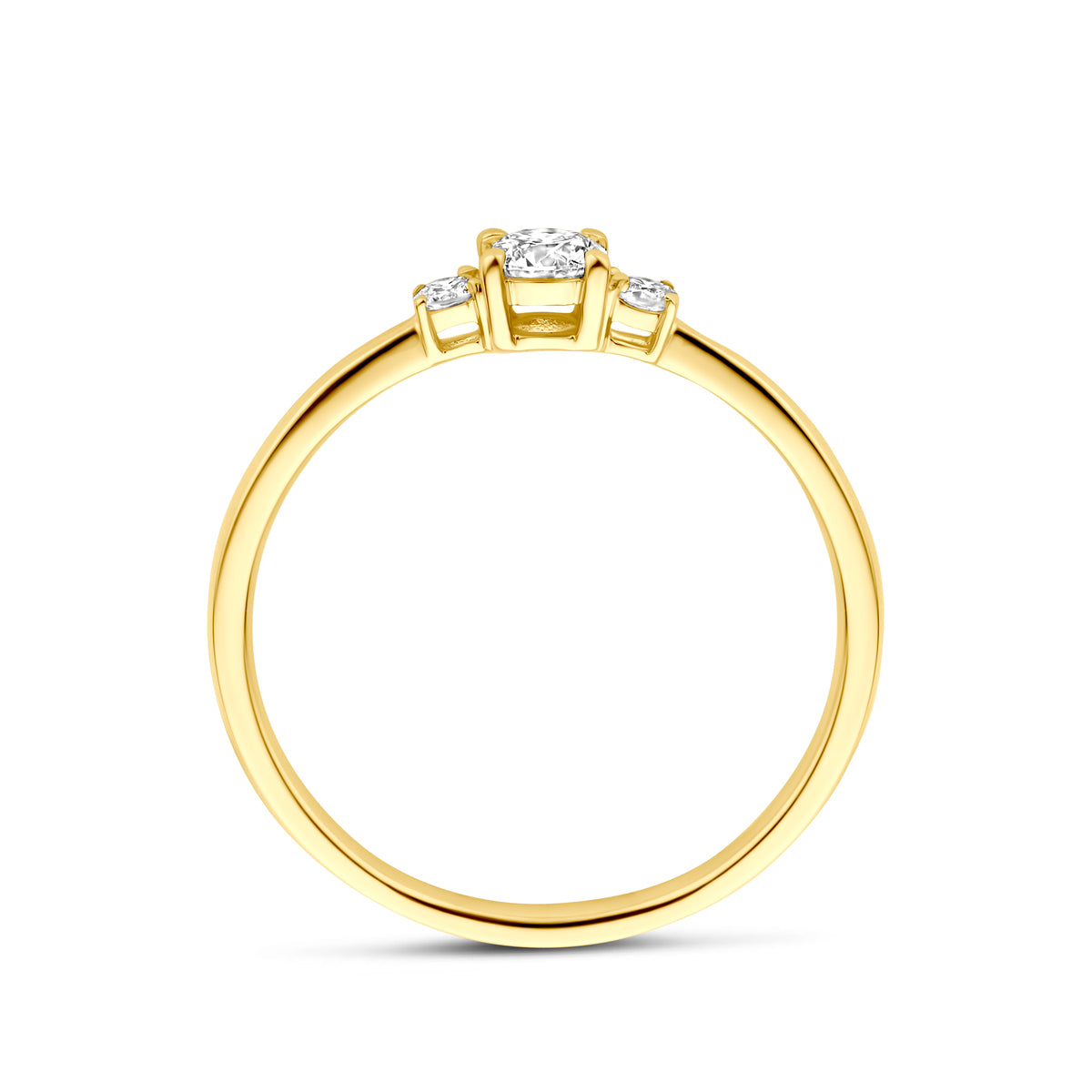 ring lab grown diamant 0.25ct h si 14K geelgoud