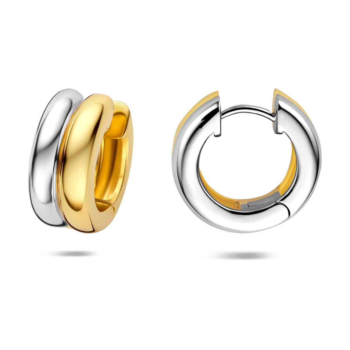 klapoorringen 17,5 mm 1 micron zilver verguld (geel/rhodium)
