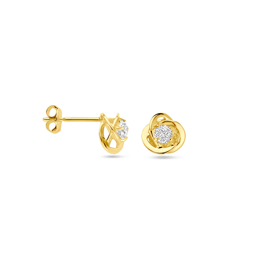 9K Ohrstecker Zirkonia Blume 7 mm 9K gelb