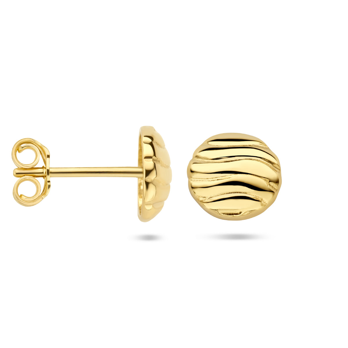Ohrstecker rund 14K Gelbgold