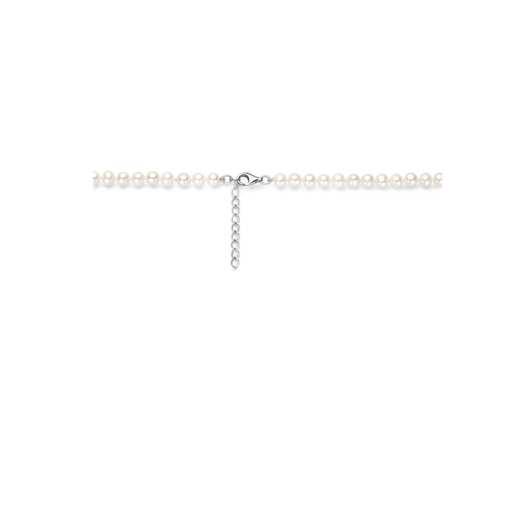 Halskette Perle 5,5 mm 42 + 4 cm Silber rhodiniert
