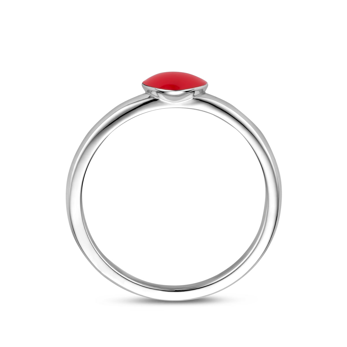 ring emaille hartje zilver gerhodineerd