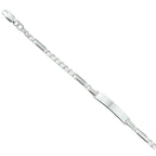 Gravurarmband Ankerplatte 5,0 mm 16 - 18 cm Silber weiß