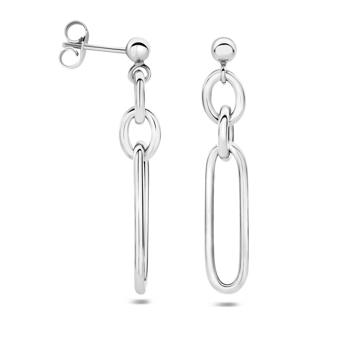 oorhangers schakel 35 mm zilver gerhodineerd